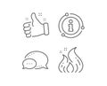 Fire energy line icon. Flame sign. Ecology power. Vector Royalty Free Stock Photo