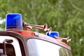Fire engine blue flashing light Royalty Free Stock Photo