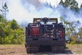 Fire engine at brush fire Royalty Free Stock Photo