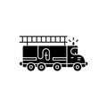 Fire engine - car icon, vector illustration, black sign on isolated background Royalty Free Stock Photo