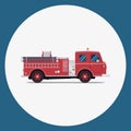 Fire engine, Firetruck, vector flat illustration