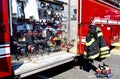 Fire Engine Gauges. Equipment of Fire Truck