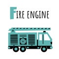 Etter F and fire engine Royalty Free Stock Photo