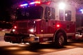 Fire Engine at Night-time Emergency Royalty Free Stock Photo