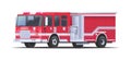 Fire engine. Red car with siren. Firefighter truck on a white background. Vector illustration