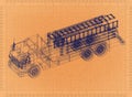 Fire engine - Retro Blueprint