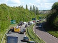 Fire Engine squeezes through traffic