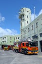 Fire engines in Auckland City Fire Station in Auckland New Zealand