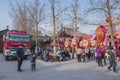 Fire engines and father and son