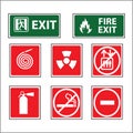 Fire equipment signs vector