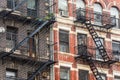 A fire escape of an apartment building in New York city