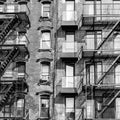 A fire escape of an apartment building in New York city
