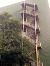 Fire escape of factory building hall for emergency Royalty Free Stock Photo