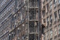 Fire escape ladder in new york city building Royalty Free Stock Photo