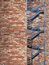 Fire escape on old brick wall Royalty Free Stock Photo