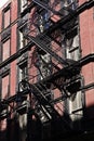 Fire escape at an old downtow house Royalty Free Stock Photo