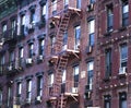 Fire escape at an old downtow house Royalty Free Stock Photo