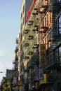 Fire escape at an old downtow house Royalty Free Stock Photo