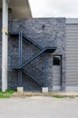Fire escape staircase on the brick wall Royalty Free Stock Photo