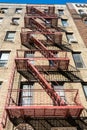 Fire escape stairs in Brooklyn neighbourhood of New York City Royalty Free Stock Photo