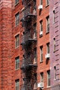 Fire Escape stairs on the building wall in New York City Royalty Free Stock Photo
