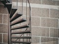 Fire escape stairs installed at the building walls Royalty Free Stock Photo