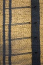 Fire escape on a wall of the brick multi storey building