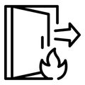 Fire evacuation icon, outline style