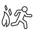 Fire evacuation icon outline vector. Pull help