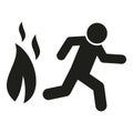 Fire evacuation icon simple vector. Pull help