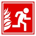 Fire evacuation sign Royalty Free Stock Photo