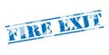 Fire exit blue stamp Royalty Free Stock Photo
