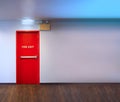 Fire exit door. Fire exit emergency door red color metal material Royalty Free Stock Photo