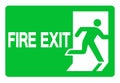 Fire Exit Emergency Green Sign Isolate On White Background,Vector Illustration EPS.10 Royalty Free Stock Photo