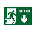 Fire Exit Emergency Green Symbol Sign, Vector Illustration, Isolate On White Background Label. EPS10 Royalty Free Stock Photo
