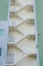 Fire exit escape stairs on old office building Royalty Free Stock Photo