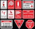 Fire exit, Fire extinguisher, fire hose reel, high voltage stay