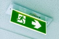 Fire exit ,green emergency exit sign
