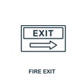 Fire Exit outline icon. Thin line concept element from fire safety icons collection. Creative Fire Exit icon for mobile apps and