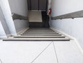 Fire exit staircase of the office building. Royalty Free Stock Photo