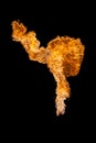 Fire explosion, isolated on black background Royalty Free Stock Photo