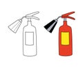 fire extinguisher bright red