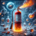 125 Fire extinguisher containing oxygen_ Devices engineered t d Royalty Free Stock Photo
