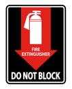 Fire Extinguisher Do Not Block Sign Isolate On White Background,Vector Illustration Royalty Free Stock Photo