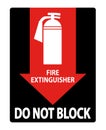 Fire Extinguisher Do Not Block Sign Isolate On White Background,Vector Illustration Royalty Free Stock Photo