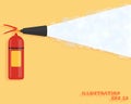Fire extinguisher. Fire protection icon. Fire-prevention announcement concept in flat style. Royalty Free Stock Photo