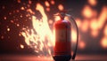 Fire Extinguisher with Flames in Background - Fighting Fire with Essential Safety Equipment Royalty Free Stock Photo