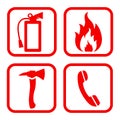 Fire extinguisher icon. Flat fire safety - vector