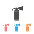 Fire extinguisher icon set template color editable. Fire danger. Fire protection symbol vector sign isolated on white Royalty Free Stock Photo