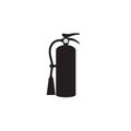 Fire extinguisher icon. Single silhouette fire equipment icon. Vector illustration. Flat style. Royalty Free Stock Photo